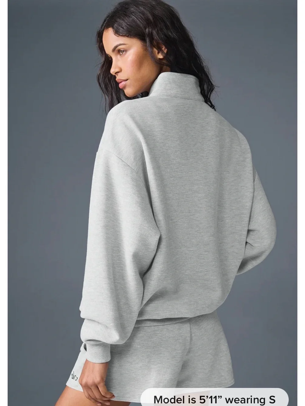 ALO Yoga Accolade 1/4 Zip Women’s Light Gray Pullover Sweatshirt